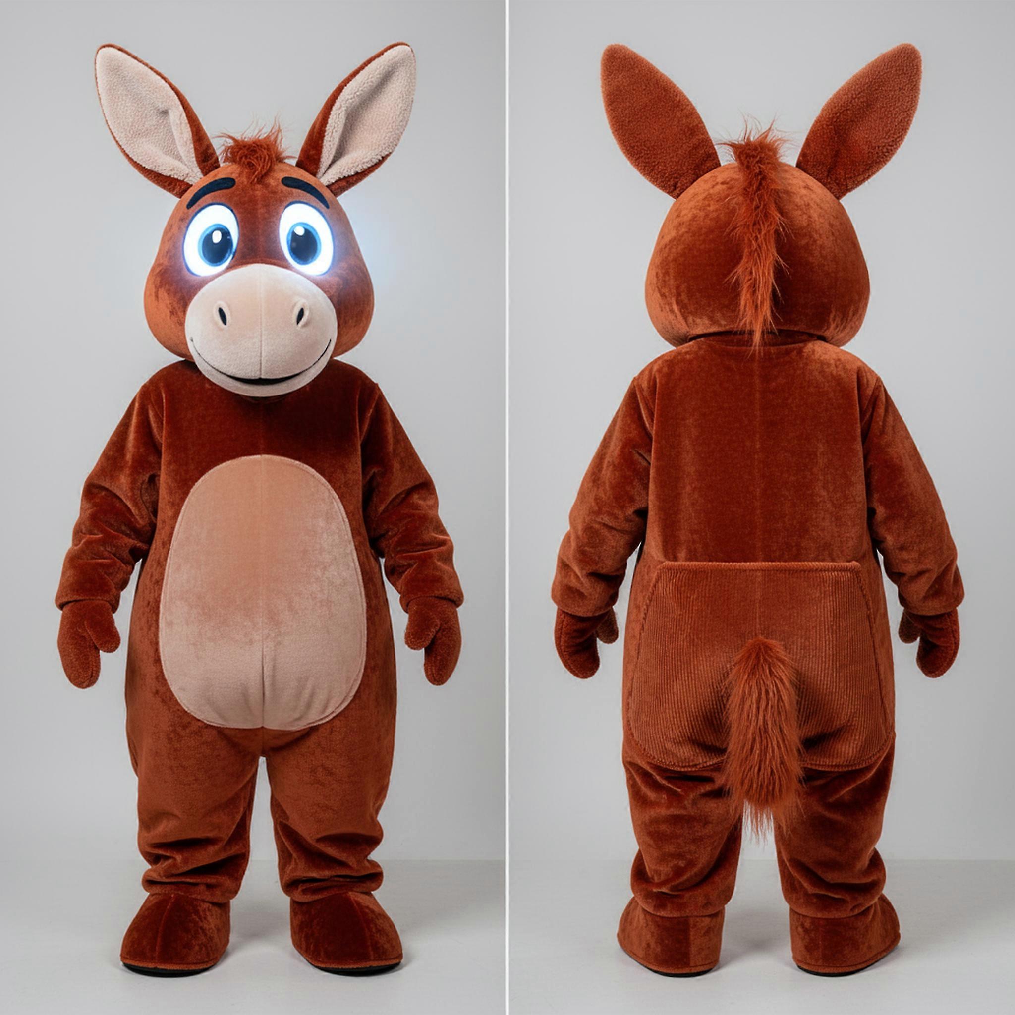 MASTICOT Rust Orange Velvety Donkey Mascot