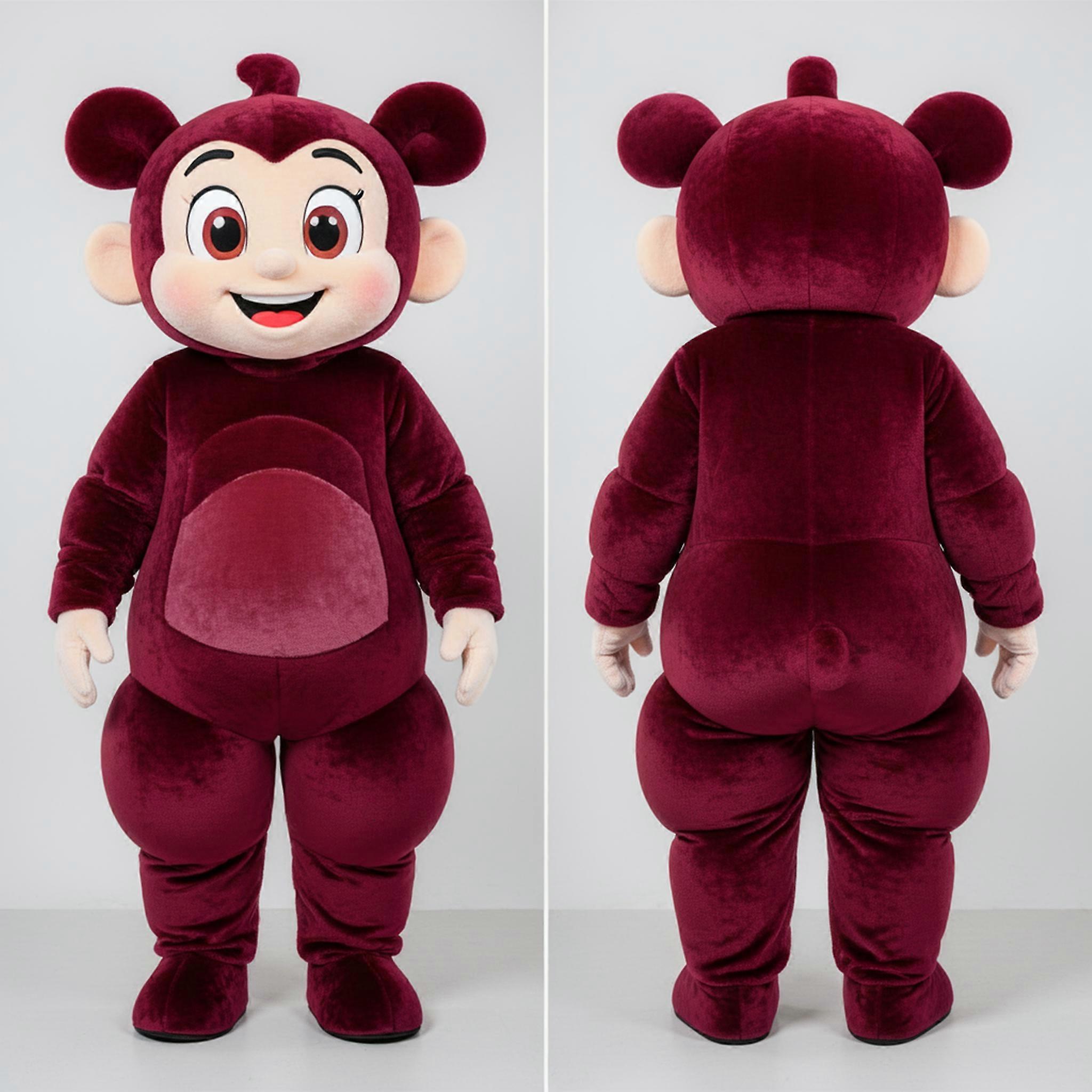 MASTICOT Maroon Velvety Acrobat Mascot