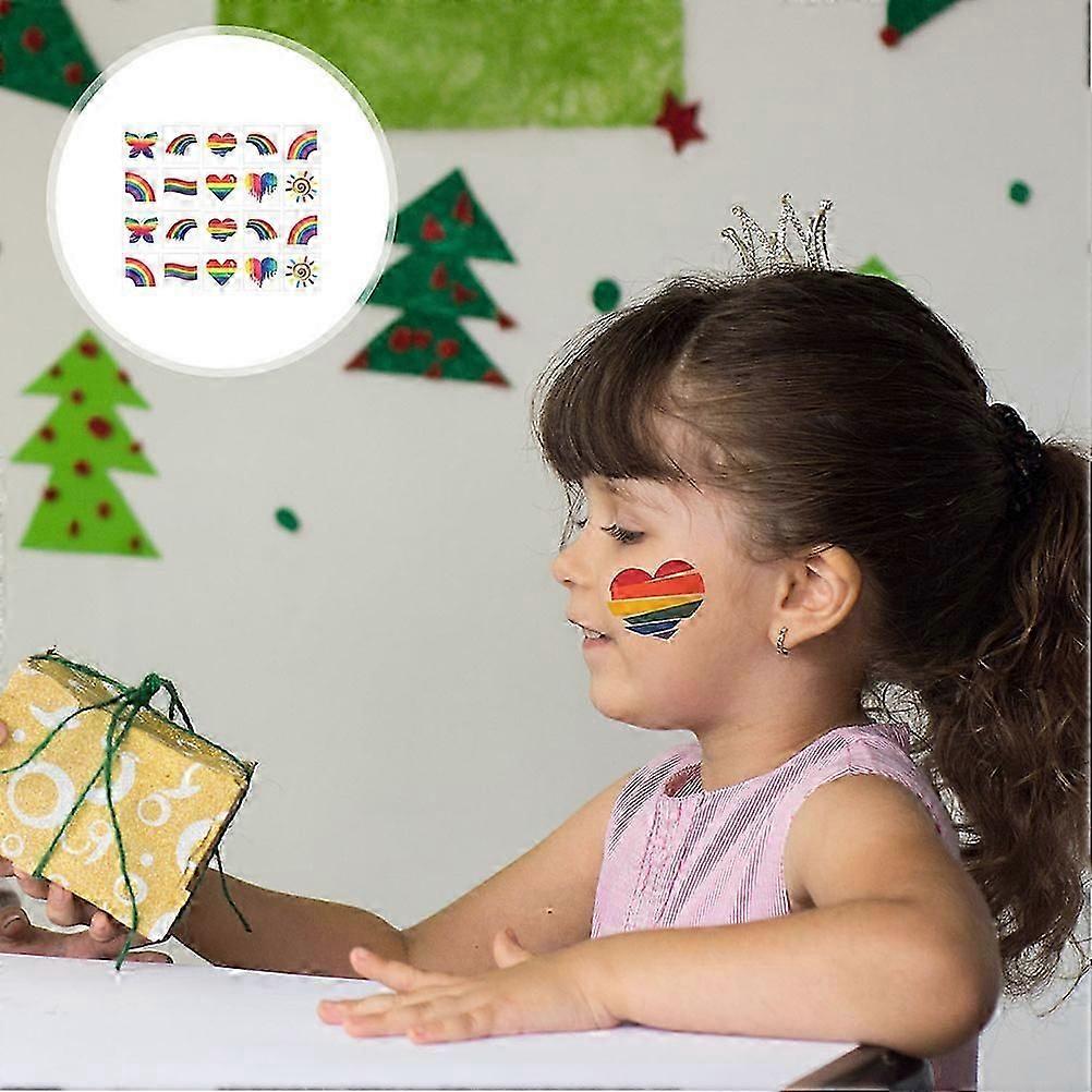 40 Sheets Rainbow Temporary Face Stickers Gradient Tattooing Stickers
