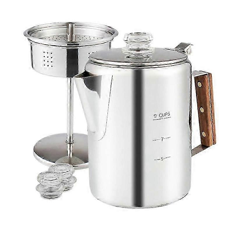 Compact 9-Cup Stainless Camp Percolator