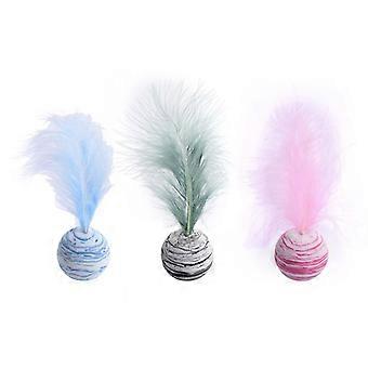 Kit com 3 Bolas de Badminton Divertidas e Fofas para Gatos: Brinquedos para Limpar os Dentes e Brincar (3 Bolas de Brinquedo para Gatos)