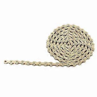 Manganese Steel 9-Speed Bike Chain compatible with Road and Mountain Cycling - Gold Finish