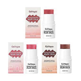 Blush e Sombra em Bastão 3 em 1, Iluminador de Longa Duração, Hidratante, Item Essencial de Maquiagem, 4g/caixa