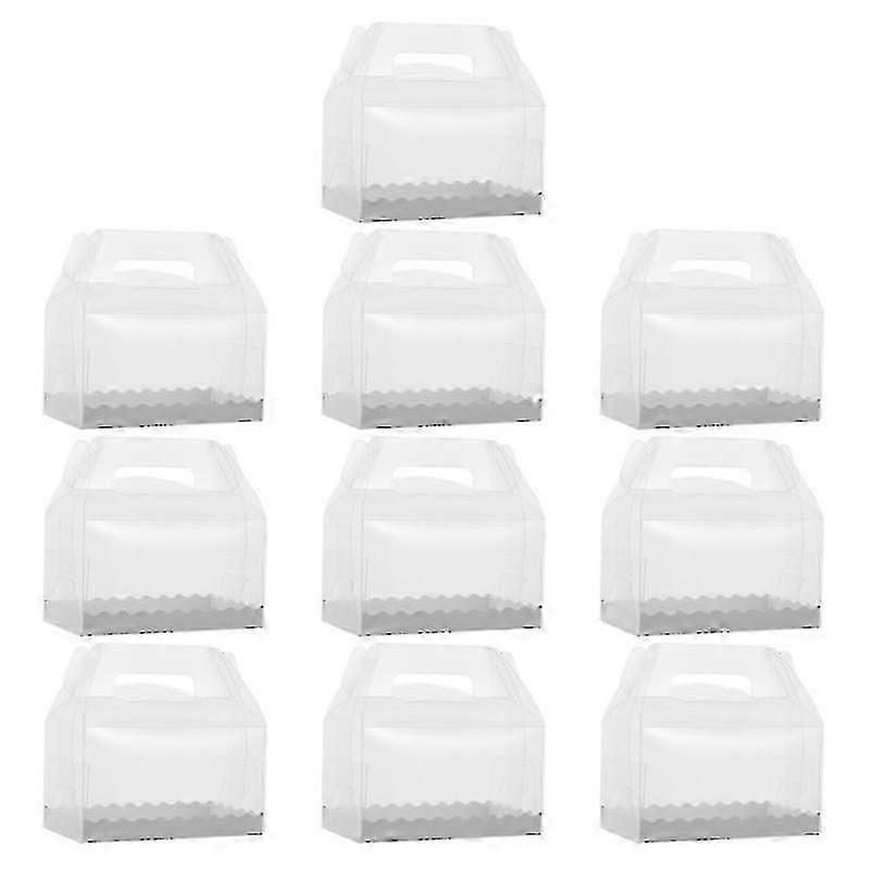 10pcs Transparent Dessert Cake Boxes Portable Cake Pack Boxes Izers