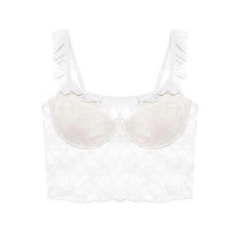 French underwear, thin soft steel ring, lace sling, beautiful back bra, square neck tube top, gathered side, anti-light bra