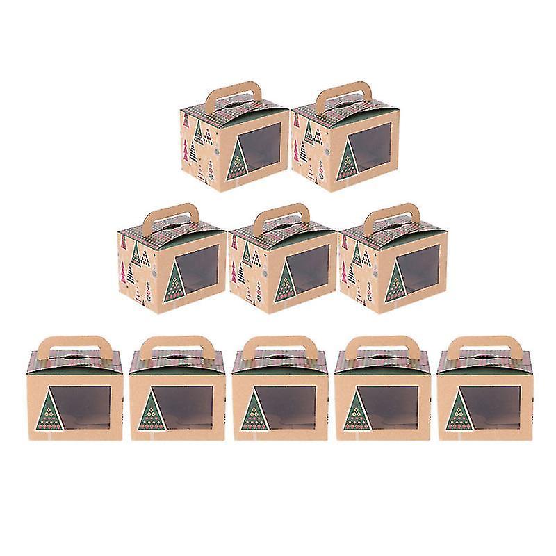 10*7.6Cm Green Wrapping Paper 10pcs Cake Container Desserts Packaging Box Dessert Storage Box Baking