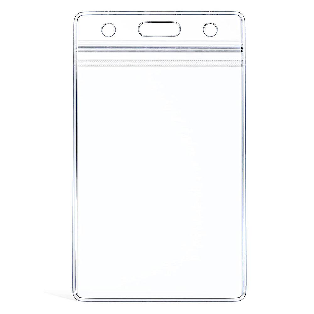 Vertical ID Badge Holders Sealable Waterproof Clear Plastic Holder, for RFID/Proximity/Badge Swipe Cards or Credit Card/Driver's License (Transparent-