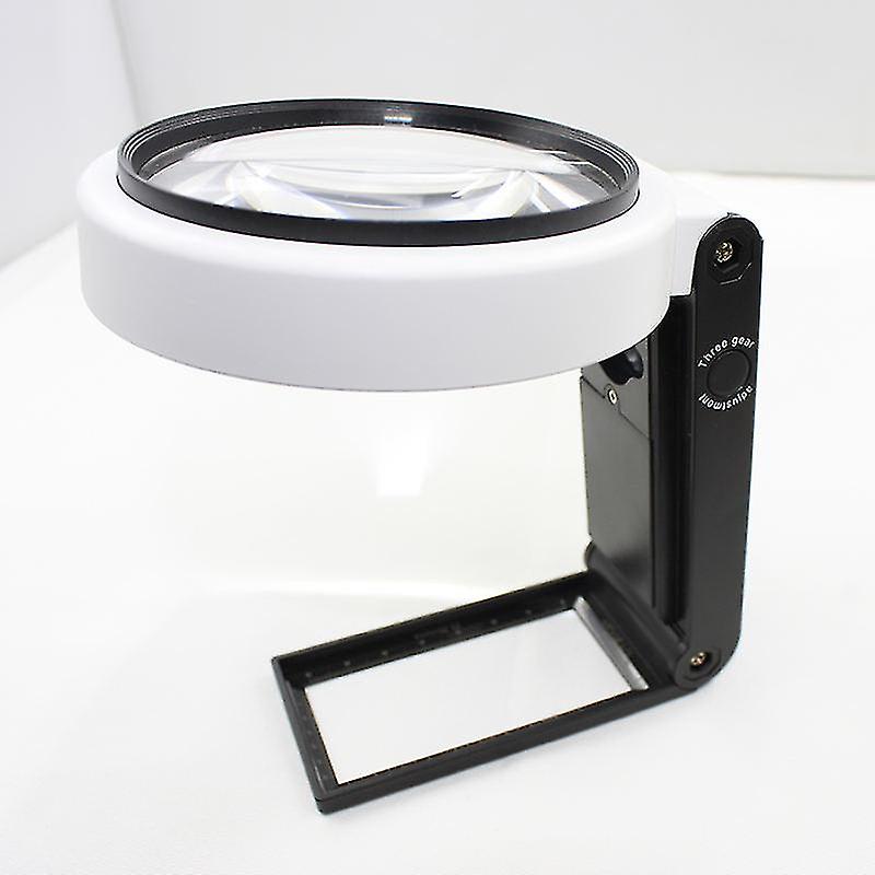 30x 40x Magnifying Glass With Light And Stand, Folding Design 18 Led Illuminated Magnifying Glass For Close Work, Handheld Large Magnifying Glasses Fo