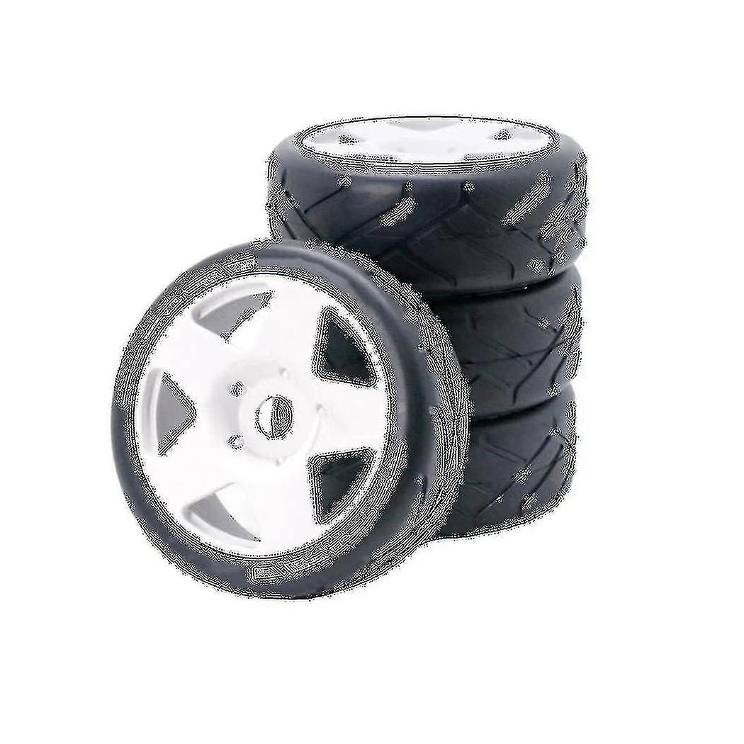 For Raytheon 17mm Adapter, 1/8 Rc Remote Control Flat Running Trolley Tire,black+white