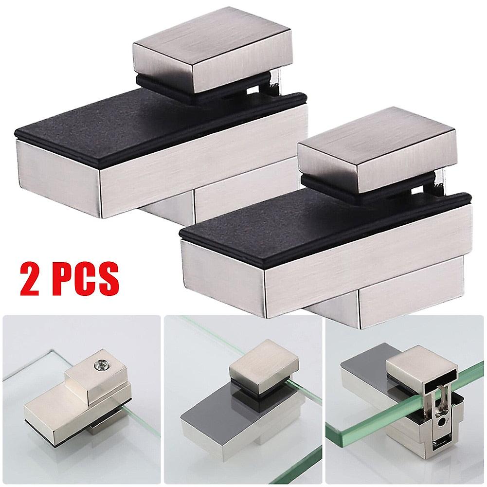 2Pcs Adjustable Glass Shelf Brackets Plated Brackets Zinc-alloy Shelf Holder Support Clamp Holder Wall Mount Fixed Hardware Part