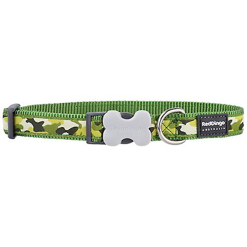 High Quality Red Dingo Camouflage Design Bucklebone Dog Collar with Green Color