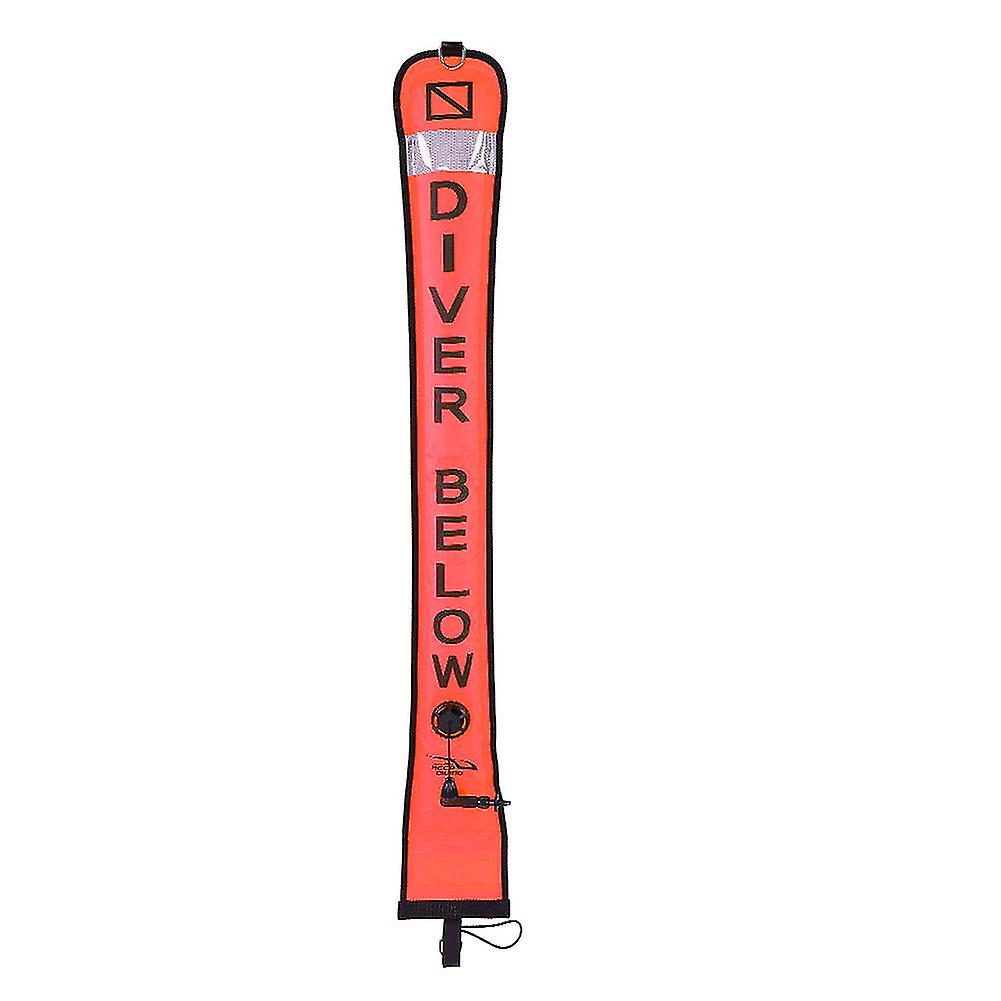 Inflatable Scuba Diving Smb Surface Signal Marker Buoy Accessory(fluorescence Orange, 1.2m)