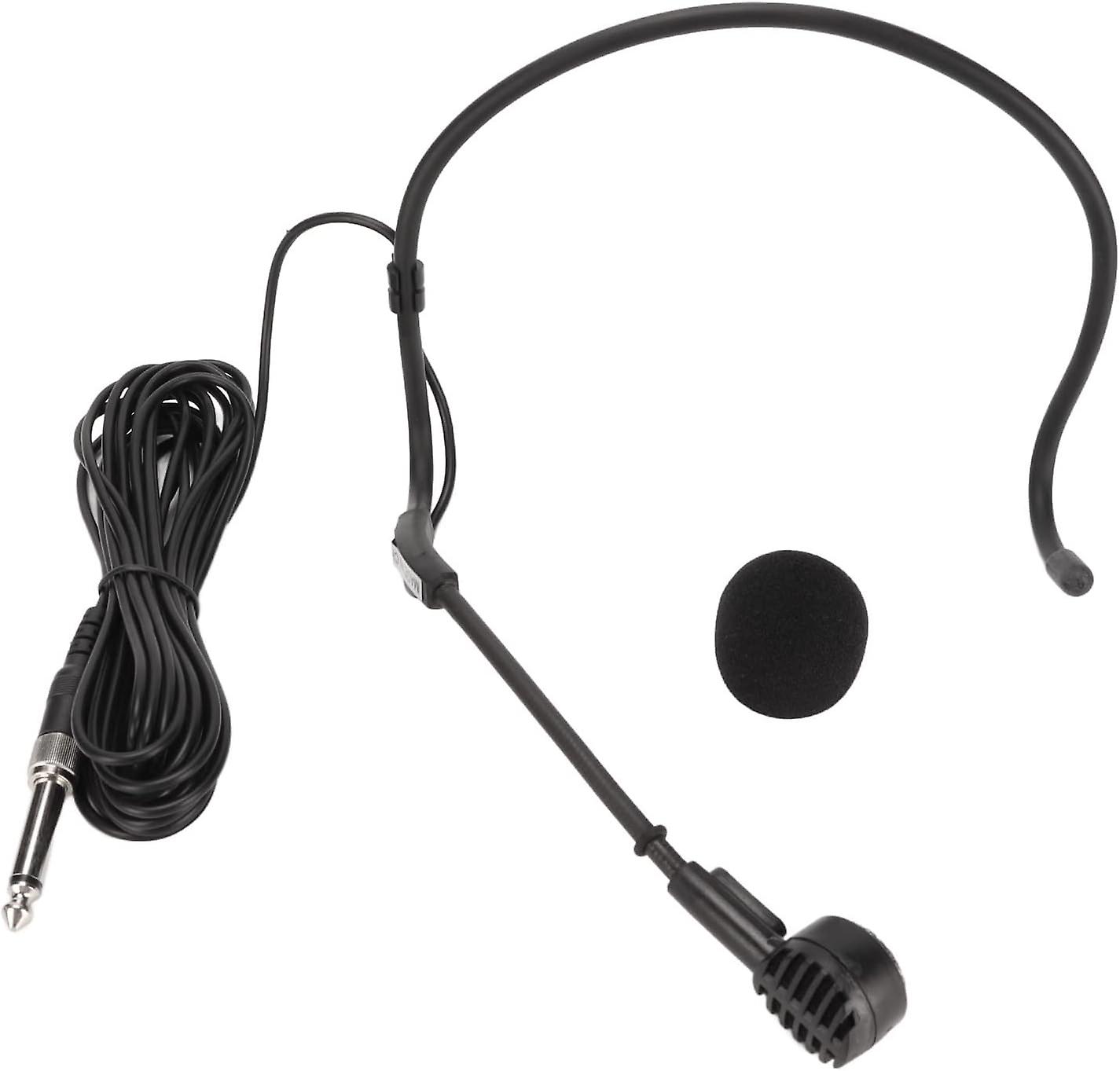 6.35mm Portable Adjustable Earhook Headworn Microphone Ergonomic Dynamic 16.4ft Wired Headset Microphone For Speakers Amplifiers Teaching
