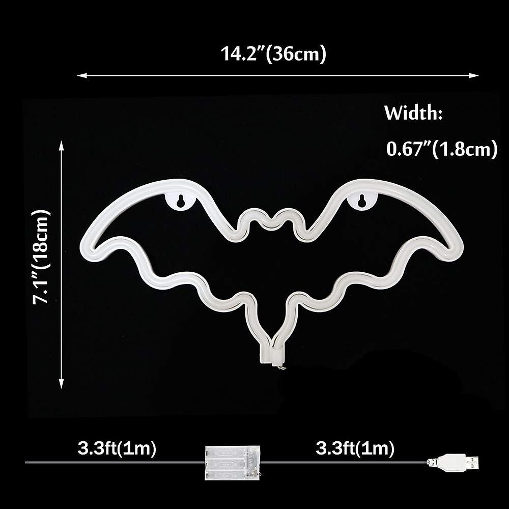 Led Neon Bat Lights Christmas, Bat Shape Neon Signs Night Lights