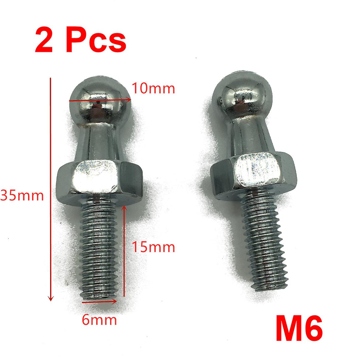 2x 10mm M8 M6 Universal Boot Bonnet Gas Strut End Fitting Connector Ball Screw Bolt Pin Joint Valve For Spring Lift Supports