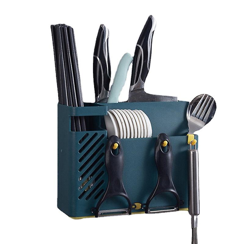 Creative Multifunction Kitchen Storage: Wall-mounted Drain Chopstick Cage, Spoon & Fork Holder