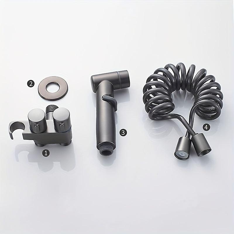 1 قطعة بندقية رمادية ABS مسدس رش المرحاض ، الري مع قوس ، رأس رذاذ غسالة أنثى ، مسدس مياه المرحاض ، طقم بخاخ بيديت محمول