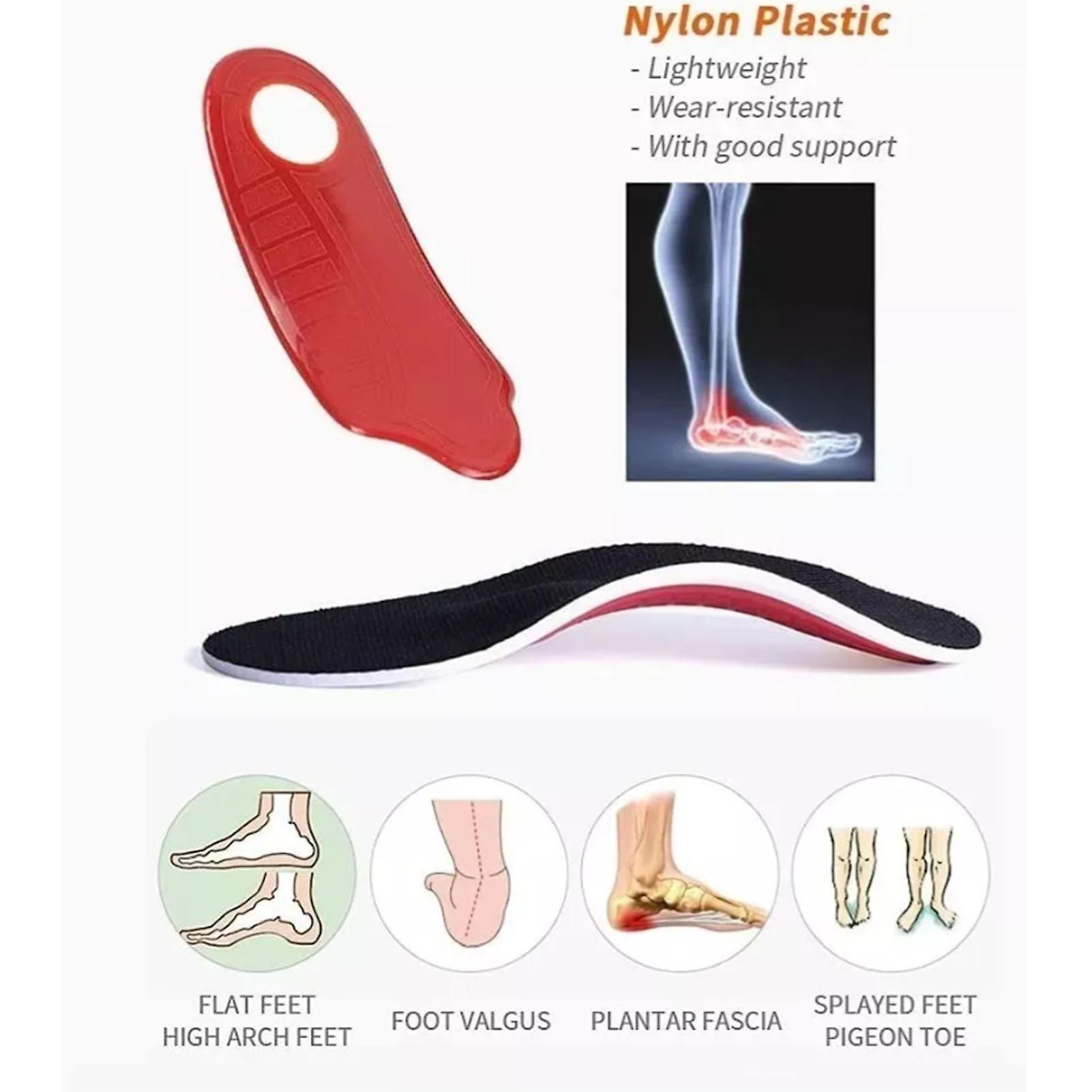 Foot Orthotic Insoles Cuttable Arch Support Inserts with Valgus Bunion Corrective Sock Red Back S 35-40 