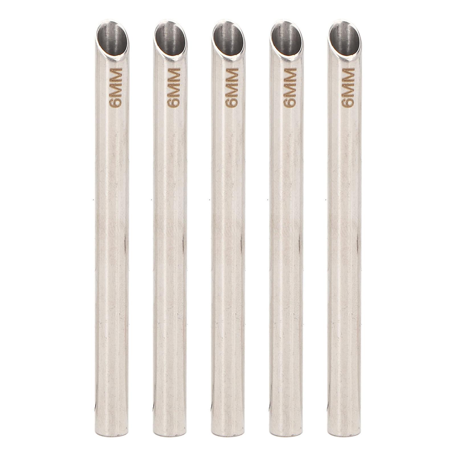 Lot de 5 aiguilles de perçage hypoallergéniques avec tubes de réception pour bijoux corporels, 0,6 cm