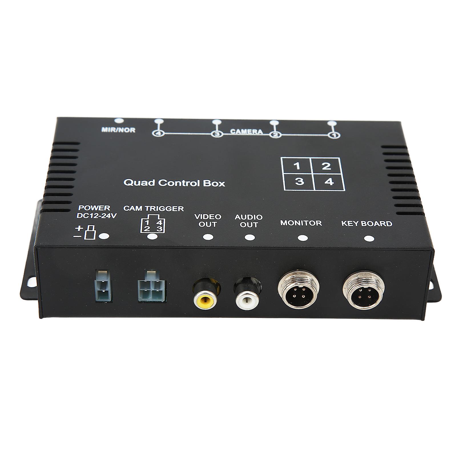 4 Channel Video Splitter Control Box DC12V 24V Image Switch Remote Control High Definition for Truck Bus Boat 