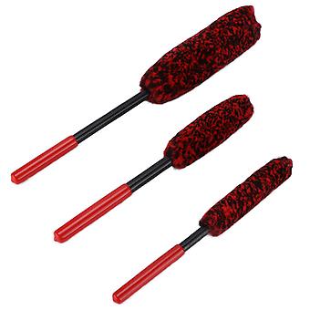 3pcs Detailing Brush Wheel Hub Scrub Cleaning Tool for Car Motorcycles Bicycles Rims Exhaust Pipes