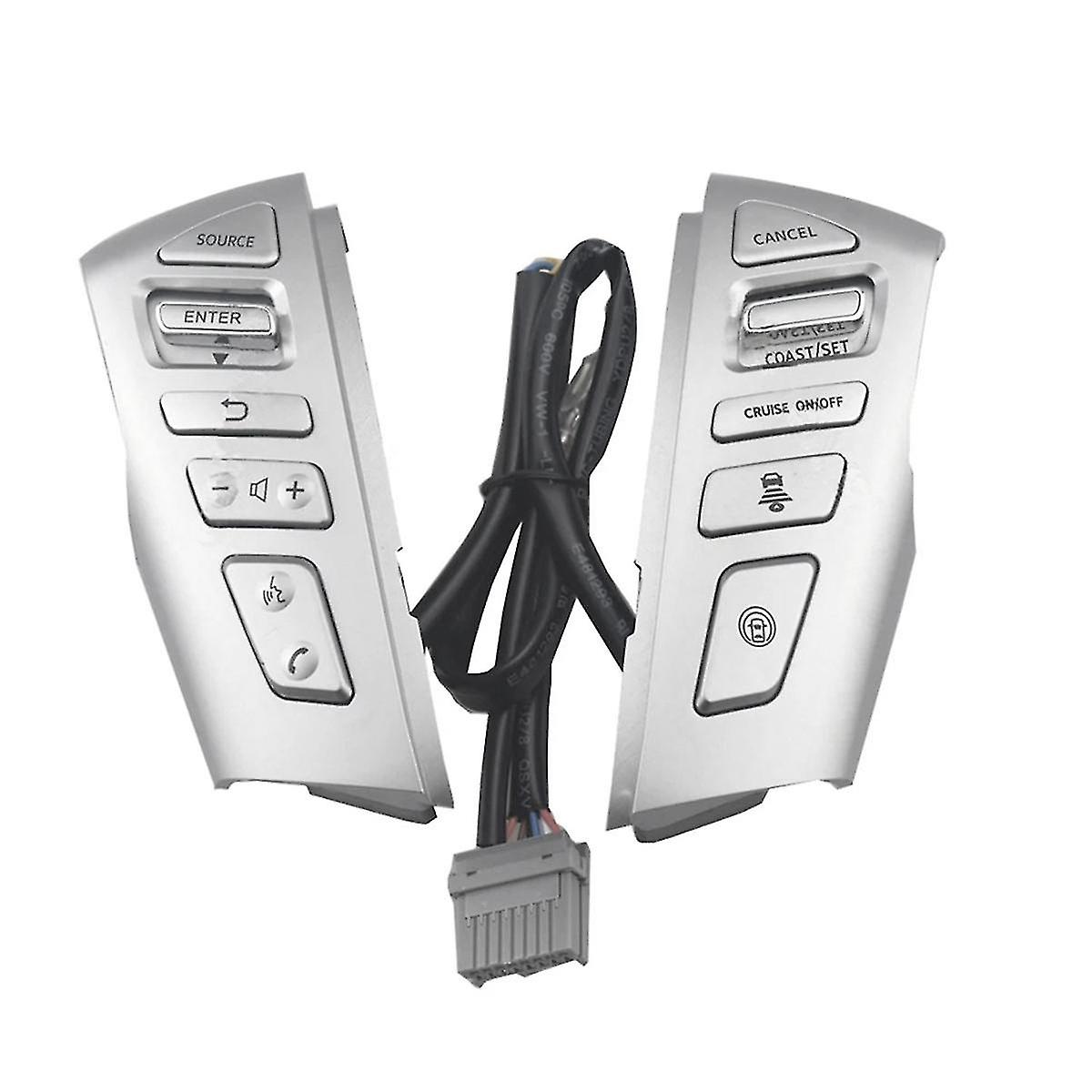 Silver Multifunction Steering Wheel Switch Telephone Volume Bluetooth Cruise Control Button For Patrol Y62 12-18