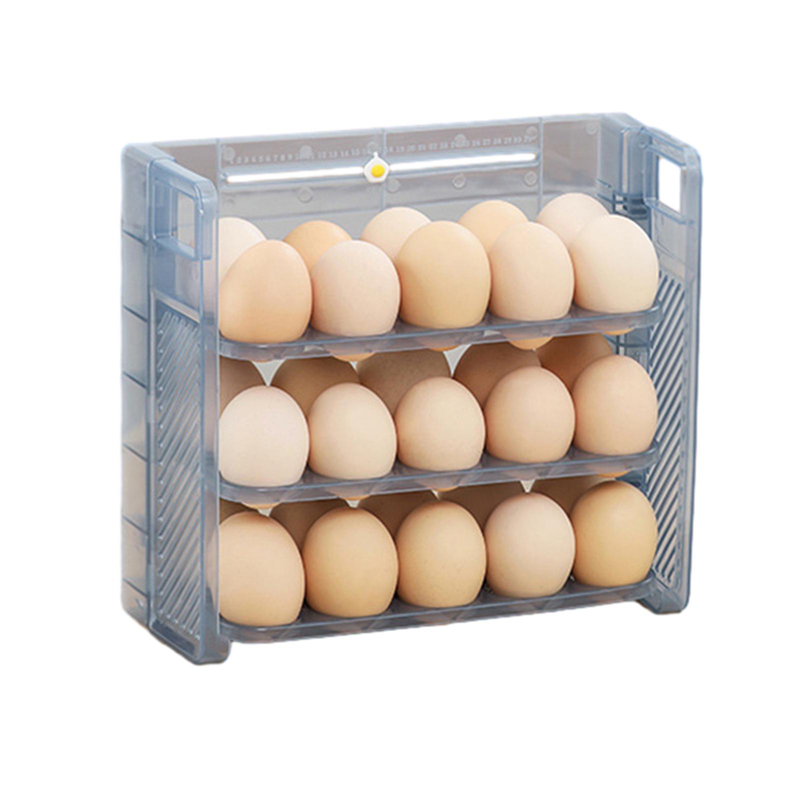 Multi-Layer Flipable Egg Rack with Timer Universal Space-Saving Eggs Tray Kitchen Accessories