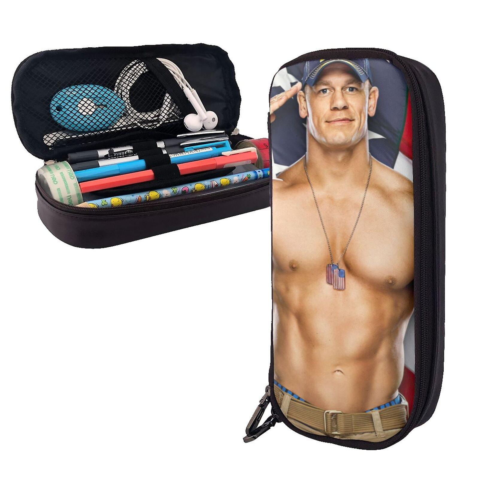 جون سينا مقلمة القضية، سعة كبيرة القلم الحقيبة للبنين والبنات والأطفال، تخزين كبير دائم القلم حقيبة مربع لمكتب كلية المدرسة، فسيح جدا قلم رصاص أورغا