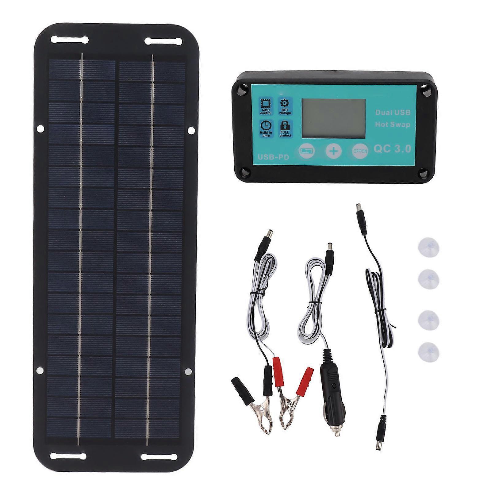 20W Solar Panel Black Solar Cell with Waterproof MPPT Controller for RV Home Vehicle Travel Camping