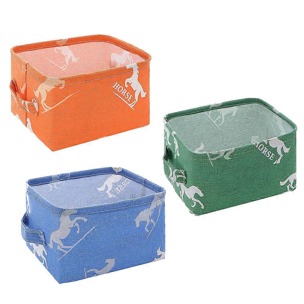 Desktop Box Home Sundries Organizer Basket - Foldable Mini Storage Bin (3PACK)