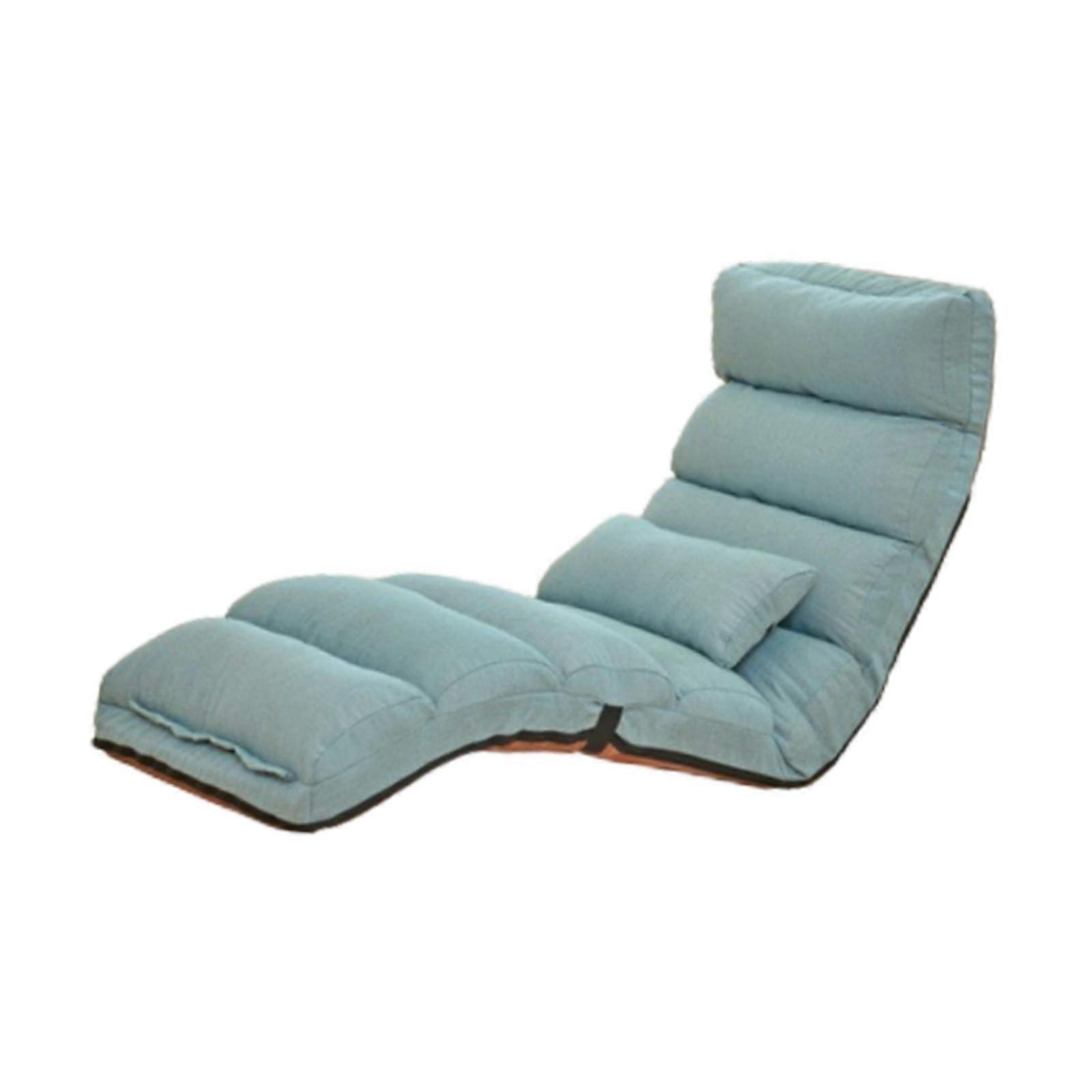Folded Sofa Bed Soft Sleeper Chair Bay Window Sofa for Balcony Home Backyard Blue
