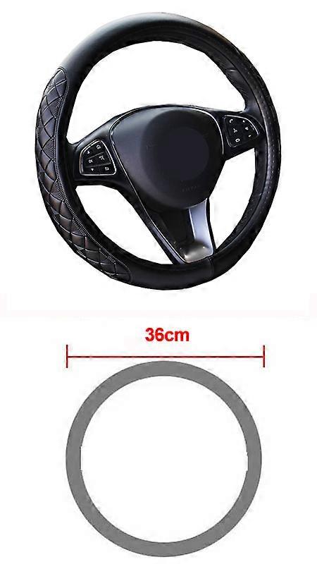 Housse de volant automatique en cuir PU Bus Truck Car pour les diamètres 36 38 40 42 45 47 50 CM 3D Antidérapant résistant à l’usure Style de voiture