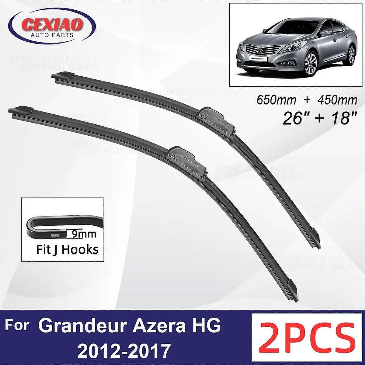 Car Wiper For Hyundai Grandeur Azera HG 2012~2017 Front Wiper Blades Soft Rubber Windscreen Wipers Auto Windshield 650mm 450mm FN9U3903