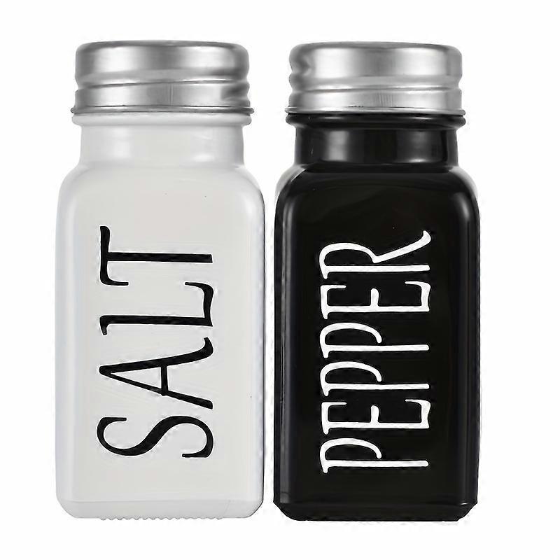 Glass Salt and Pepper Shaker Set with Stainless Steel Tops - Durable Kitchen Seasoning Bottles for Outdoor Picnic BBQ, Easy to Refill and Clean, Essen