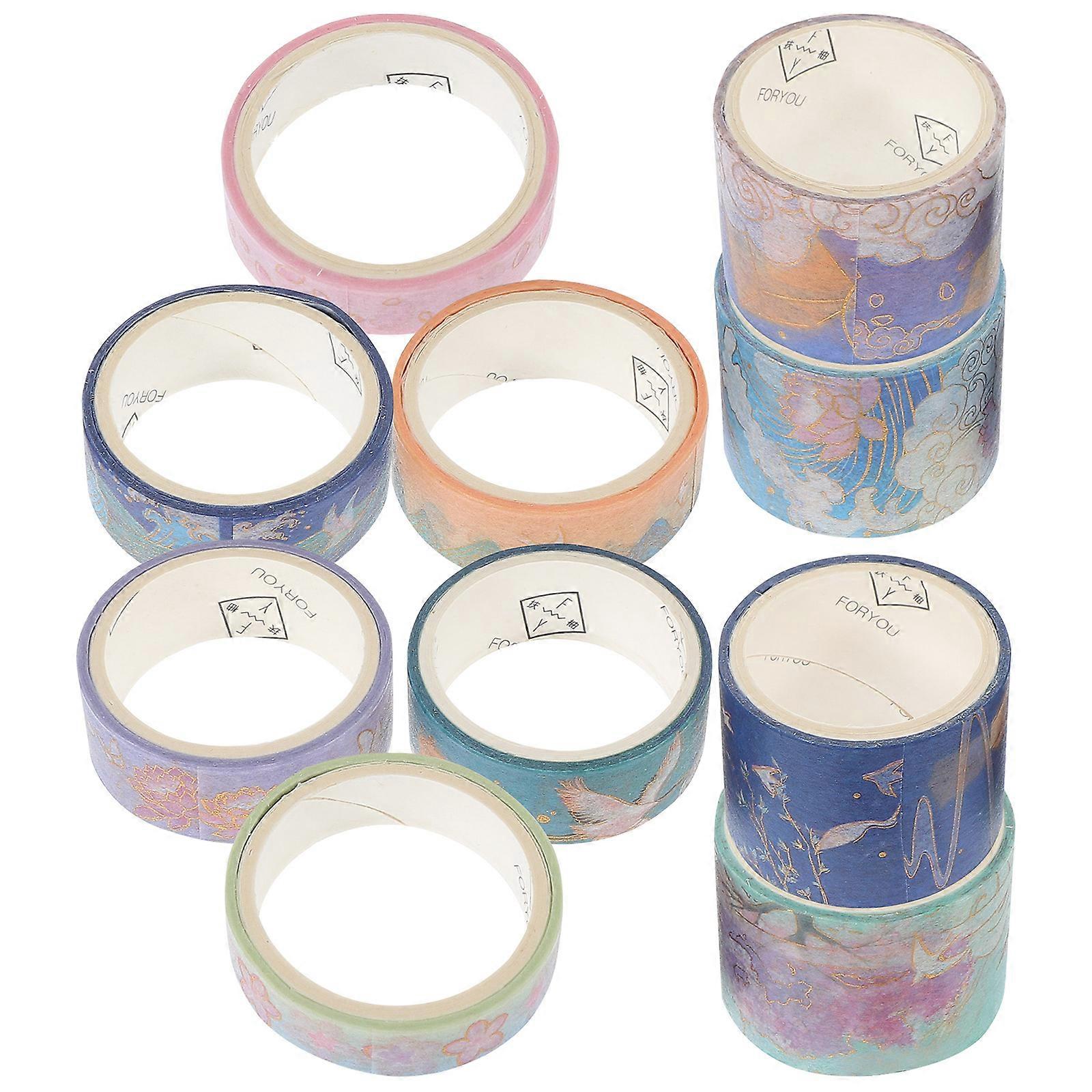 10 Rolls Scrapbooking Washi Tape Notebook DIY Washi Tape Decorative Craft Tape Printing Tape