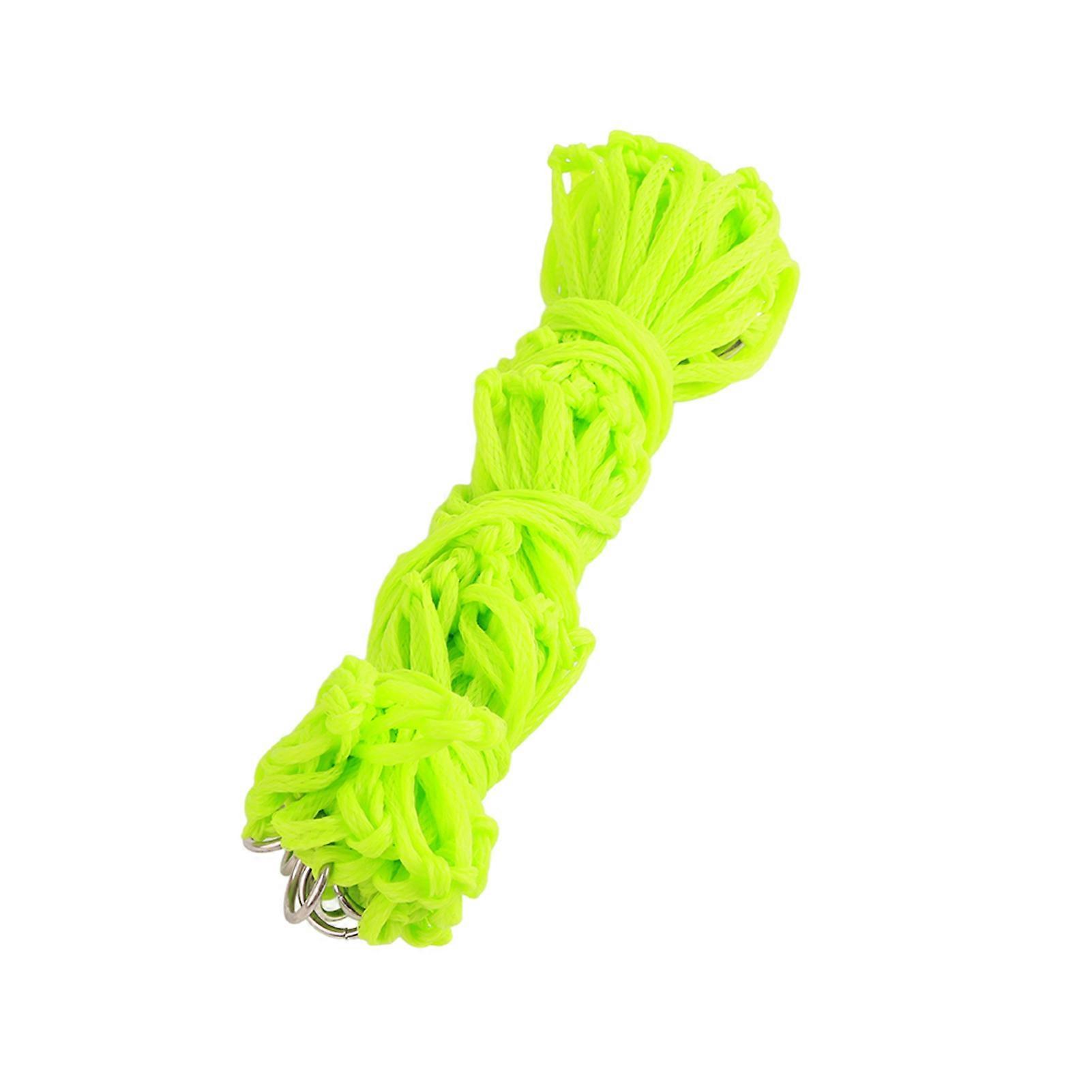 Medium Size Strong Durable Nylon Rope Slow Feed Forage Net Bag with Silver Electroplating Welding Iron RingGreen
