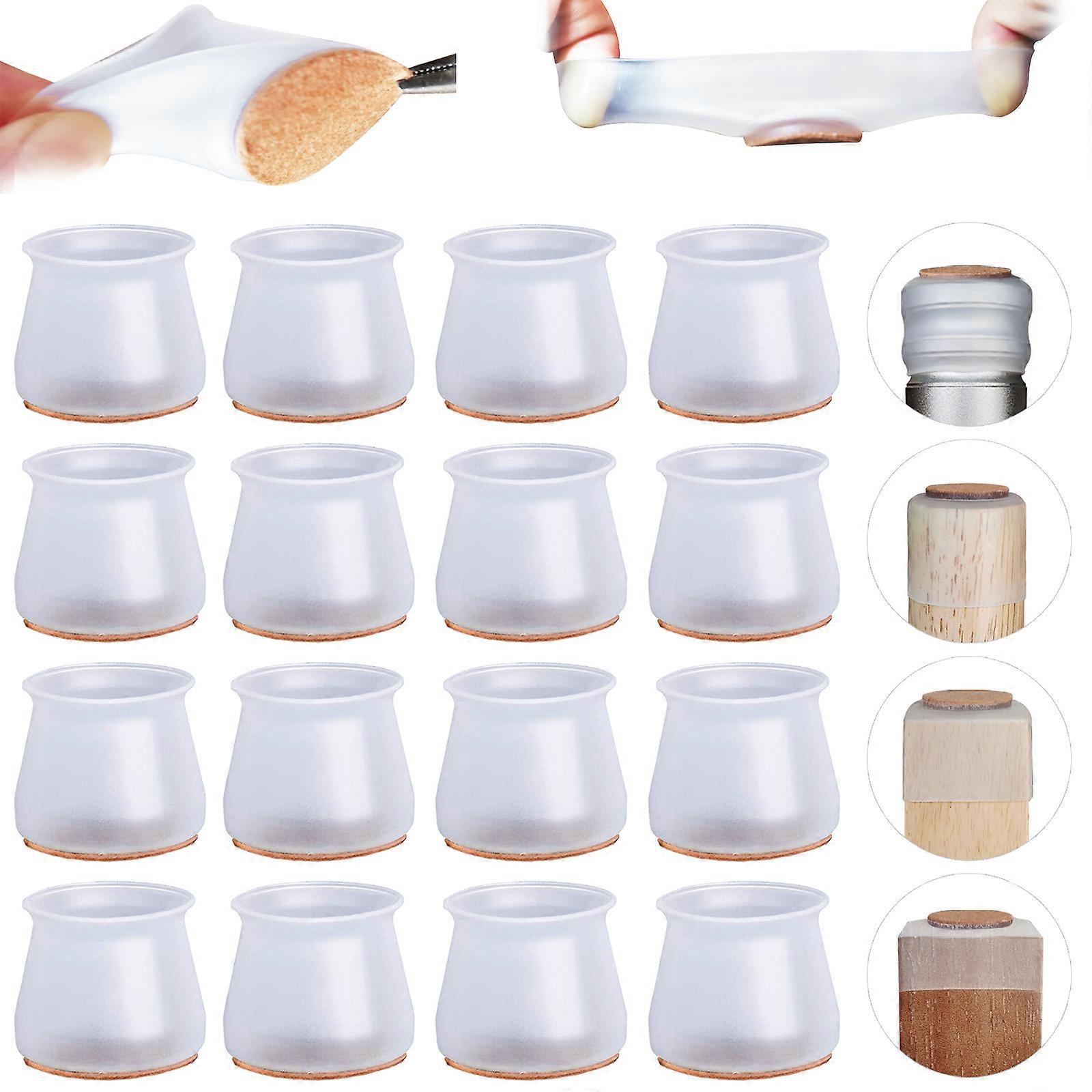 Stolsbenskydd, 24 st för trägolv. Silikonstolsben