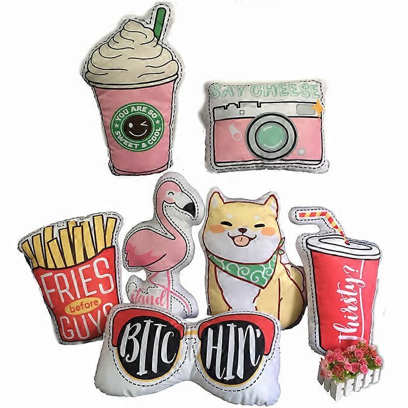 Cartoon car sofa cushion for nap, pillow with core