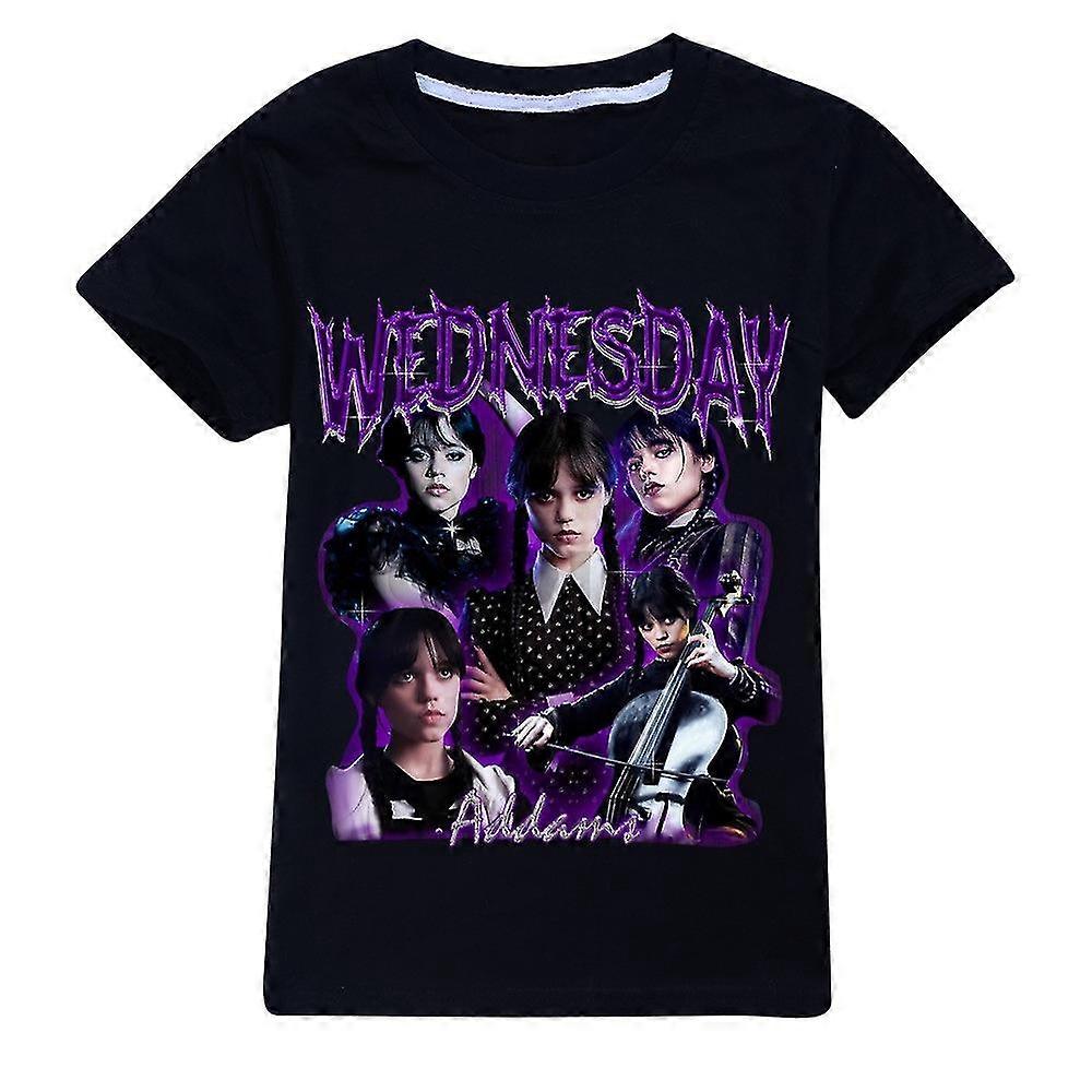 Středa Addams Děti Chlapci Dívky Tričko s krátkým rukávem Tištěné grafické tričko