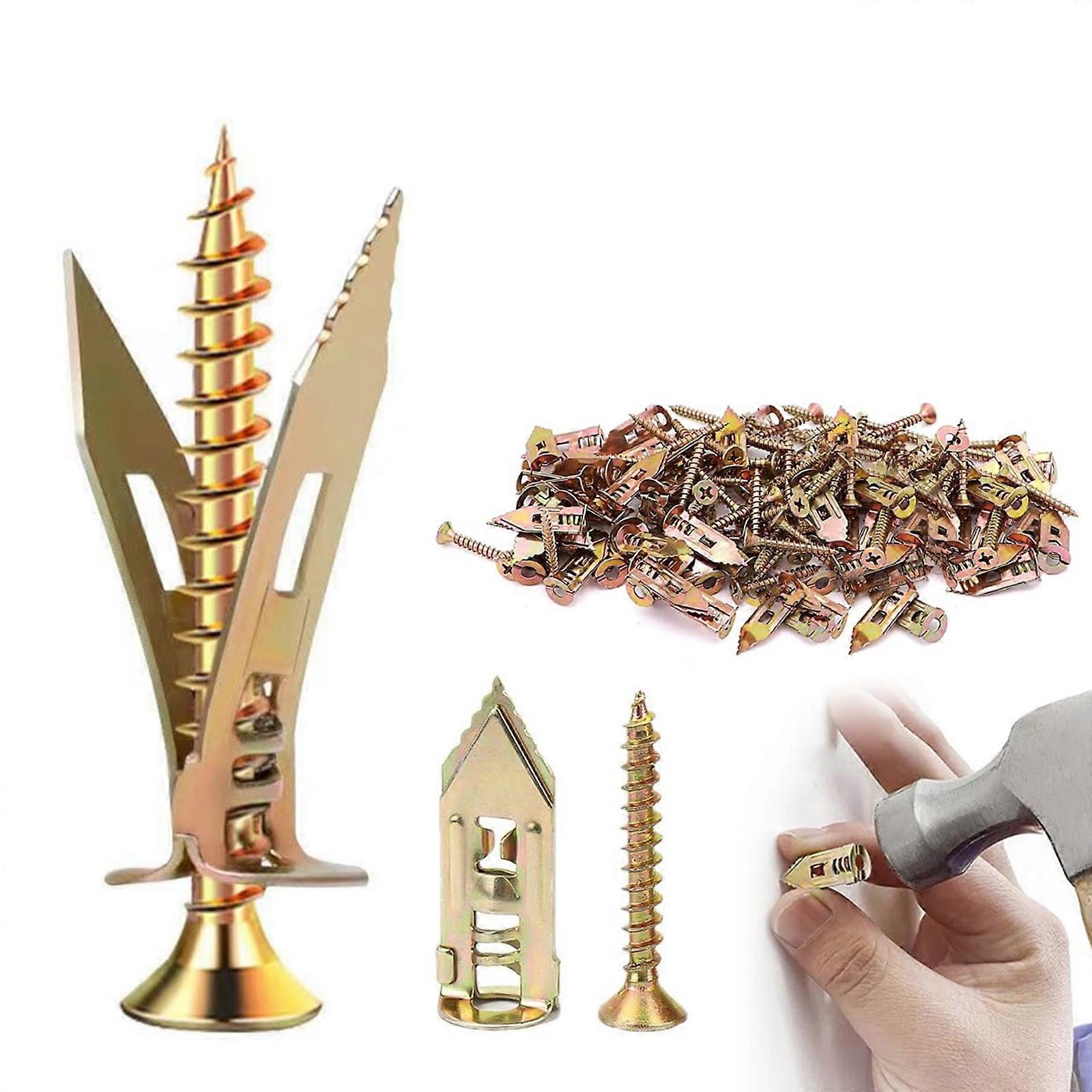 200PCS μόνη διάτρηση γυψοσανίδας αγκίστρων αγκίστρων βιδών τοίχου επέκταση με βίδες, 100% νέο