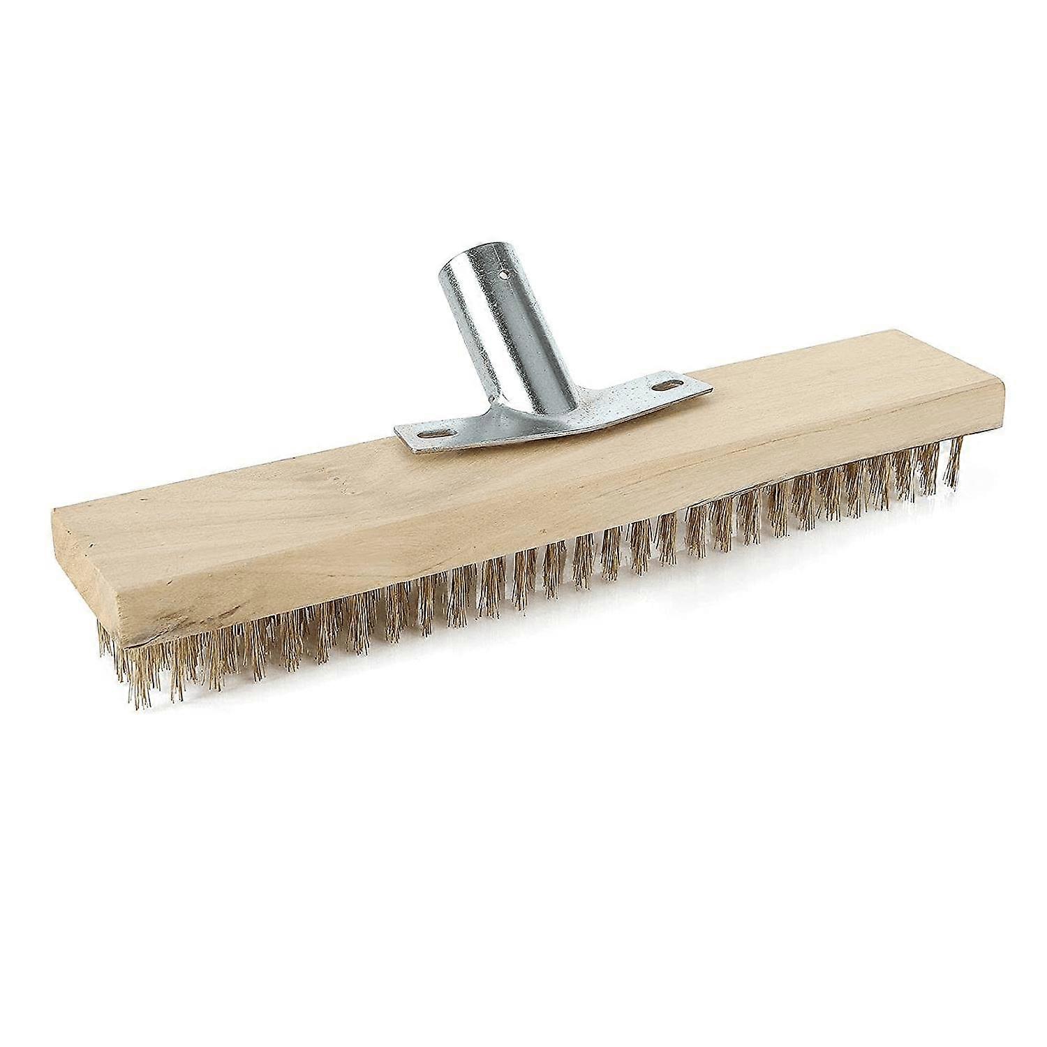 12 Inch Hard Wire Broom Head, Sweeping Brush,Outdoor Brush Steel Bristle For Deck Scrubbing Floor