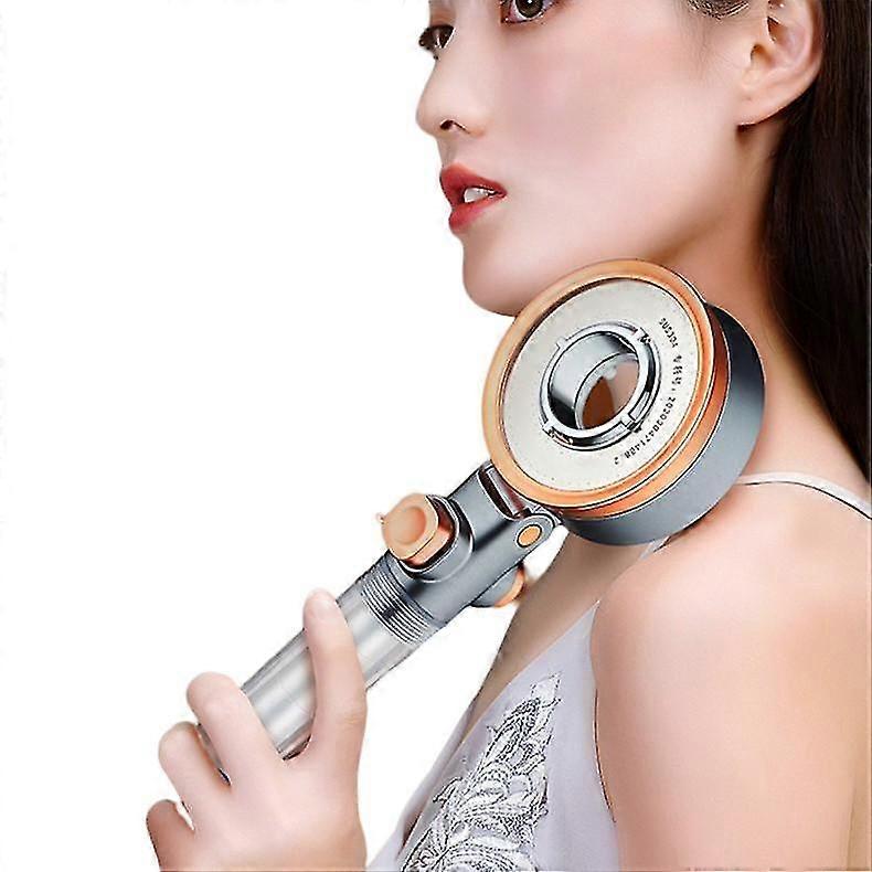One-Button Stop Double-Sided Shower Head Water Saving Hand Held