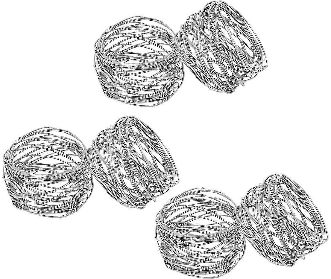 6 pcs napkin ring, table decoration napkin buckle, silver