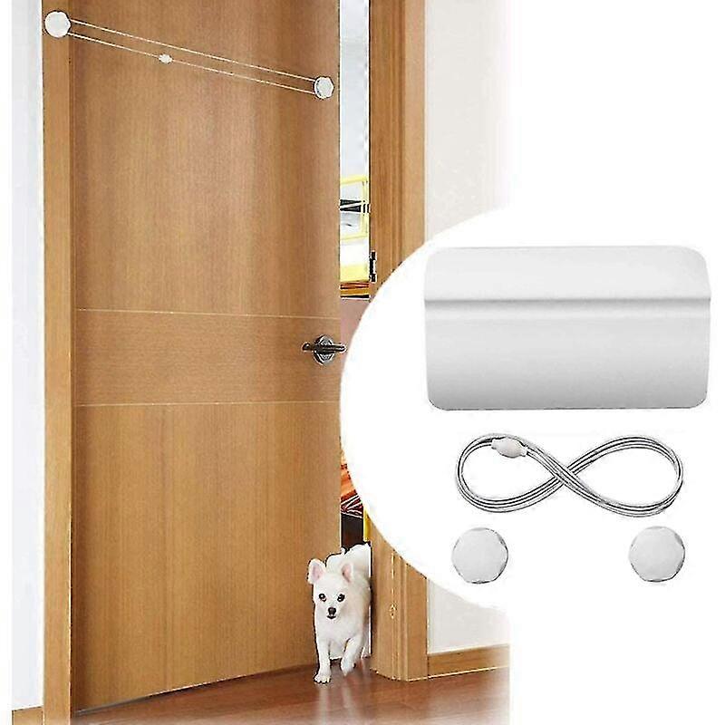 Automatic Door Opener for Dogs Cats, Cat Flap Door Strap Latch Easy Adjustable Free Access to Bedroom/Bathroom/Toilet
