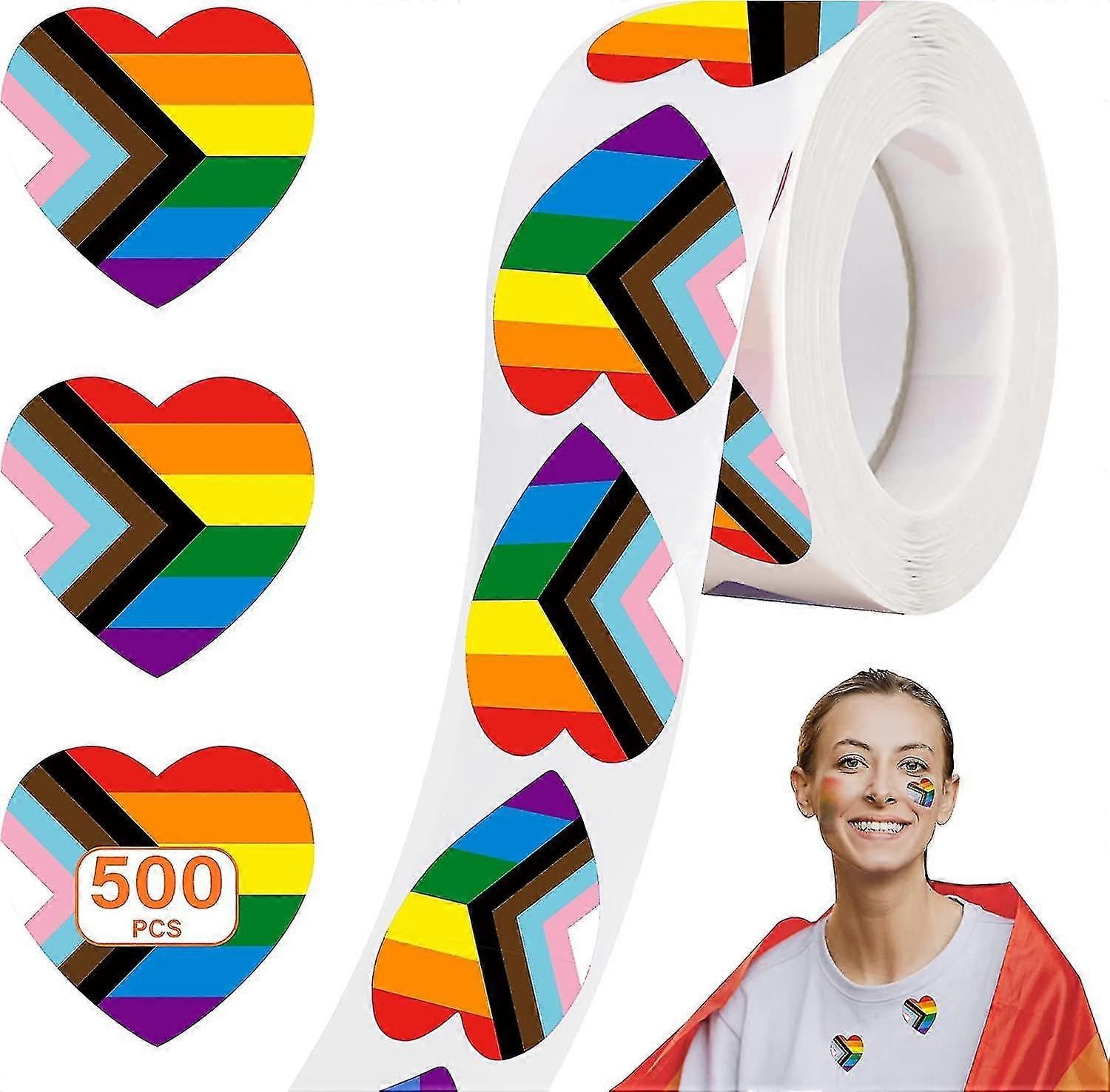 500pcs αυτοκόλλητα υπερηφάνειας LGBTQ, αυτοκόλλητα ουράνιου τόξου LGBTQ, πολύχρωμα αυτοκόλλητα αυτοκόλλητα προόδου ομοφυλόφιλων αμφιφυλόφιλων λεσβιών αυτοκόλλητα αυτοκόλλητα