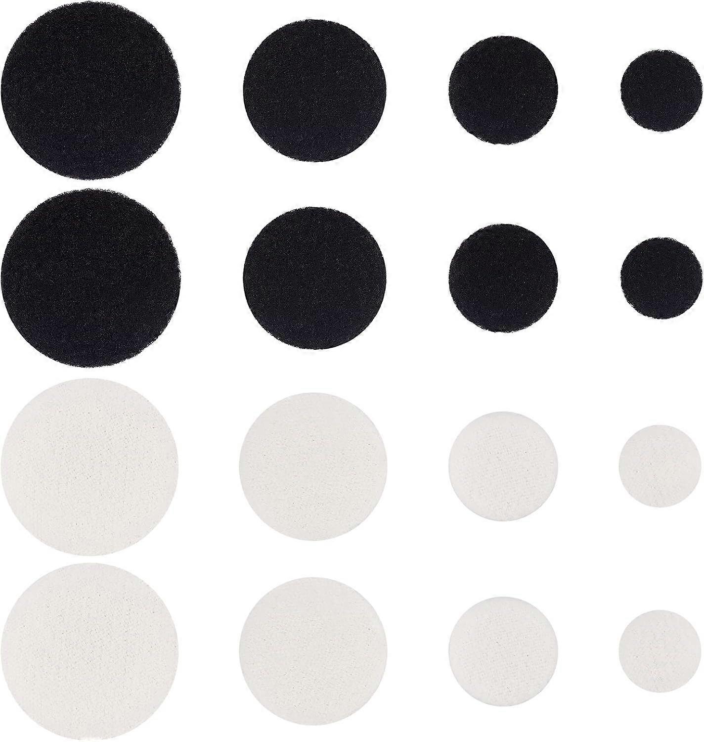 64pcs Cloth Covered Alloy Buttons 4Sizes Black White Shank Buttons 15 20 25 30mm Round Handmade Decorative Aluminum Tuxedo Buttons