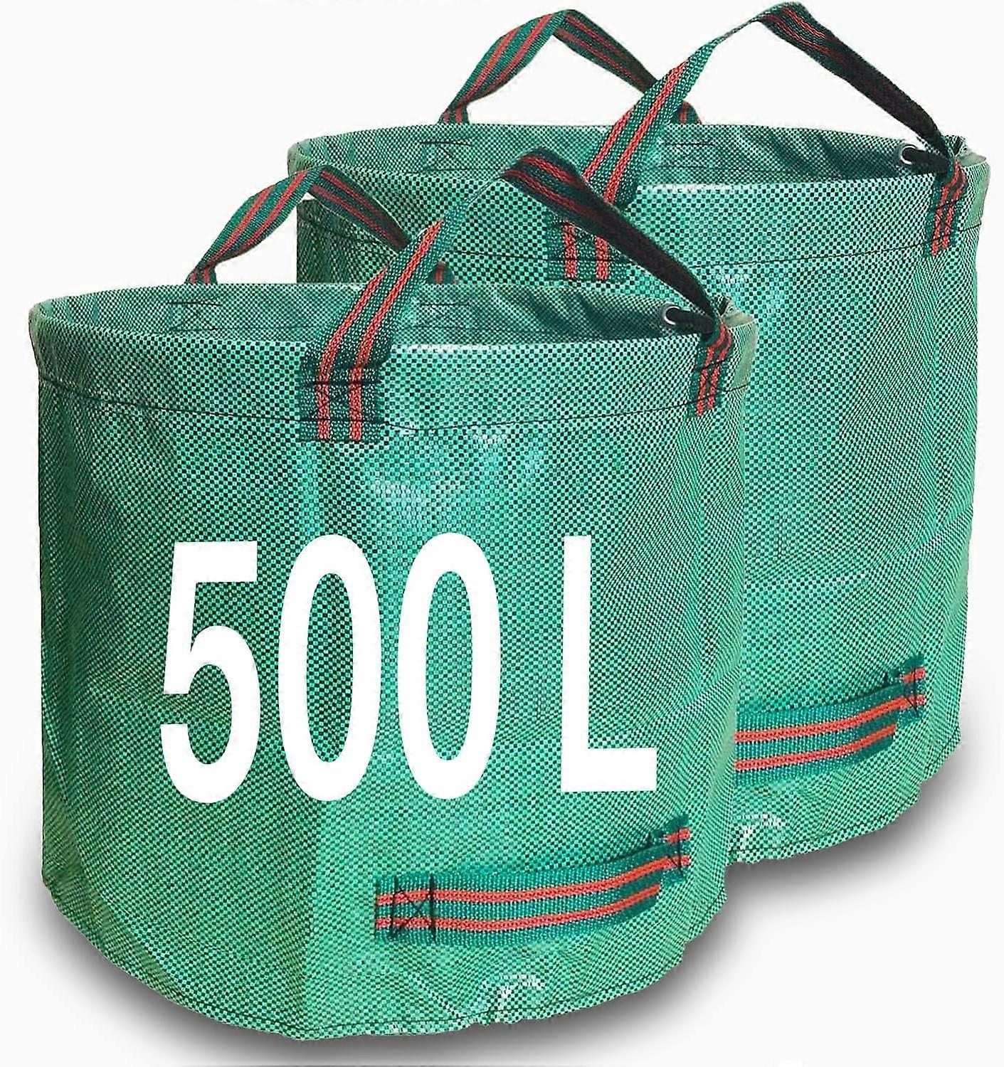 Garden Waste Bags 500L x 2 Heavy Duty Garden Bags, Reusable Garden Bags with Handles, Perfect for Collecting Garden Waste, Plant Waste Grass and Leave