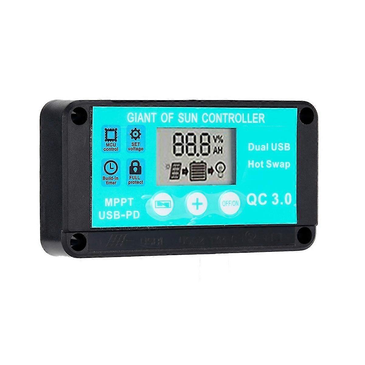 Mppt Solar Charge Controller 100a Multiple Protection Solar Regulator Lcd Screen Fast Charging 3.0