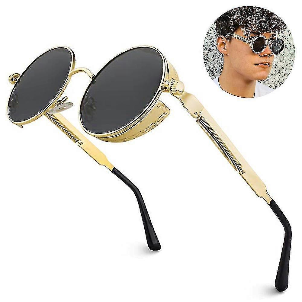 1 pcs polarized sunglasses for men, uv protection, round gothic shades