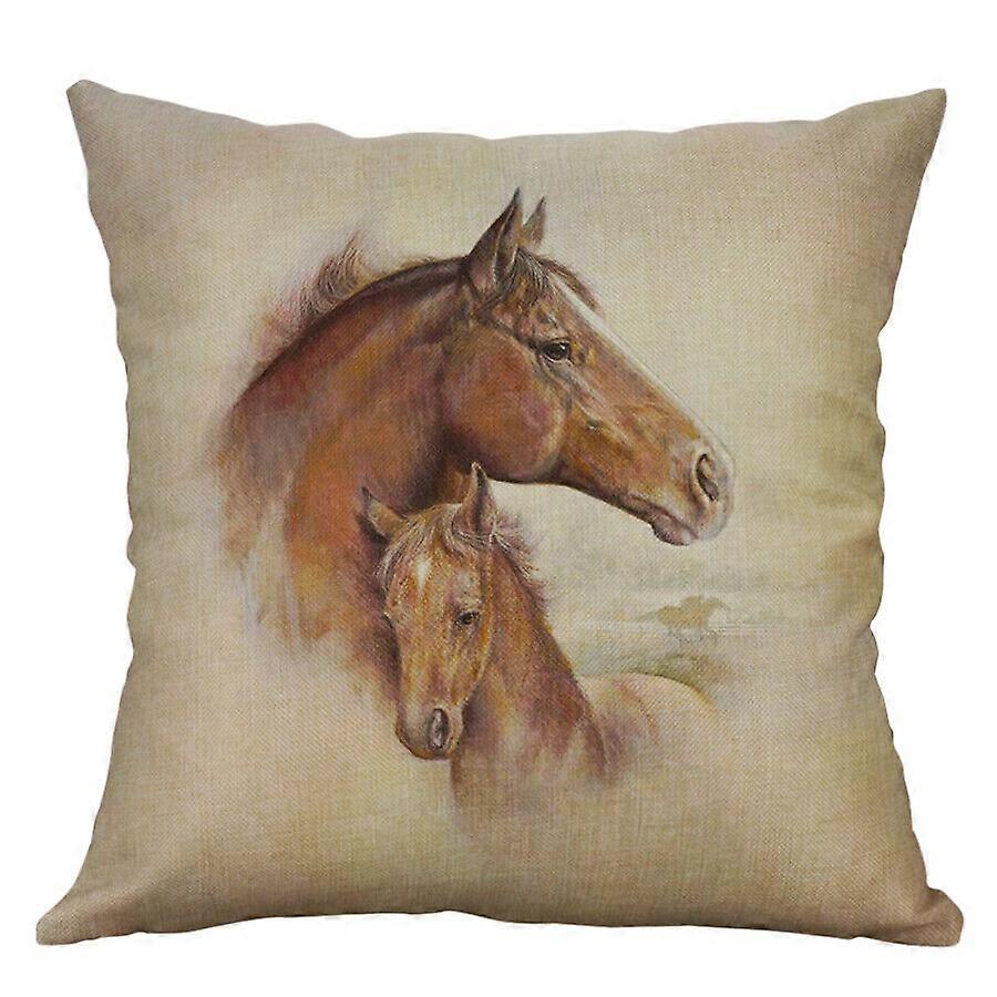 タイガーホース動物枕カバーコットンリネンクッションカバーソファ家の装飾デザイン92jpjcjh